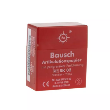 Папір артикуляційний Бауш (Bausch) BK02 червона 200 мкм 300 шт 777 фото